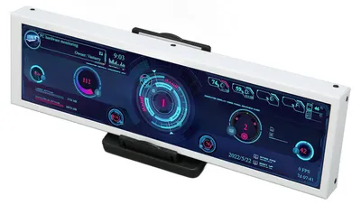 Image de Moniteur de température pour PC, écran IPS 8,8 pouces, éditeur de thèmes, arrêt automatique, alimentation par USB, moniteur multifonction pour PC affichant les données du processeur, de la carte graphique et de la mémoire vive (RAM), ainsi que l'heure