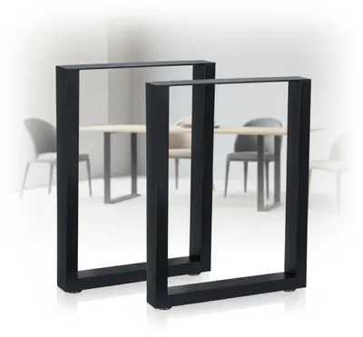 Produktbild von Mucola Tischgestell 2er Set Tischkufen Stahl Tischuntergestell Tischbeine Kufengestell Industrie Design - Schwarz 100x72 cm