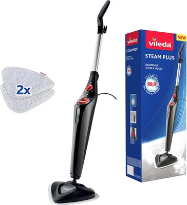 Produktbild von Vileda Steam Plus, Tragbarer Dampfreiniger, 0,4 l, Schwarz, Drehregler, 0,4 l, 1550 W