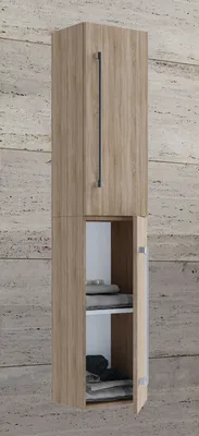 Produktbild von VCM Holz Badezimmerschrank | Badmöbel | Wandschrank | Badregal | Badschrank | Hochschrank | Maße ca. H. 150 x B. 33 x T. 22 cm - Badinos 2