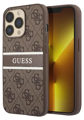 Produktbild von Guess, Schutzhülle 4G Stripe Apple iPhone 13 Pro, Braun