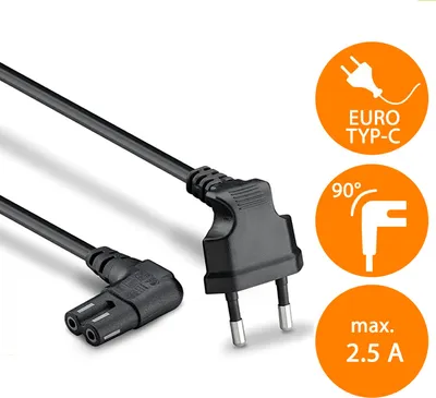 Produktbild von Goobay Anschlusskabel Eurostecker beidseitig gewinkelt, 2 m, schwarz