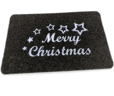Produktbild von heimtexland ® Fußmatte Merry Christmas Fußabstreifer Weihnachten Deko Schmutzfangmatte Haustür Teppich rutschfest 40x60 Typ900 silber