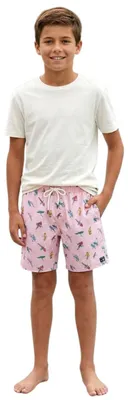 Image de Shorts pour garçons RVCA Luke Pelletier X Krieten Liu Wong, couleur rose, avec motif perroquet, taille 164