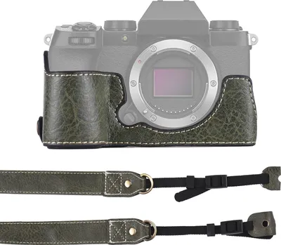 Obrázek produktu pro Poloviční pouzdro na fotoaparát, náhrada spodního krytu těla fotoaparátu Fuji XS10, poloviční pouzdro na fotoaparát zPolyuretankůže s otvorem pro ramenní popruh ve spodní části a s rukojetí, ochranné pouzdro na fotoaparát