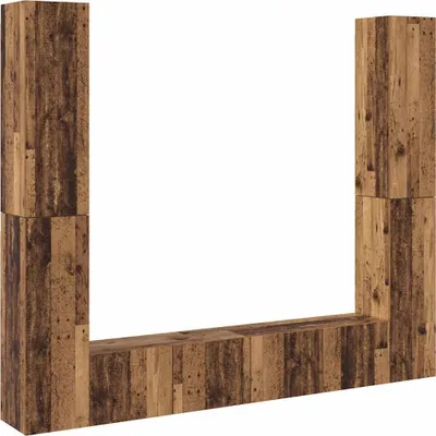 Zdjęcie produktu dla vidaXL Szafki ścienne pod TV 6 szt. Materiał drewnopochodny o wyglądzie odzyskanego drewna