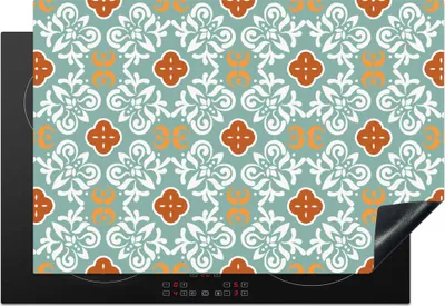 Produktbild von KitchenYeah© Herdabdeckplatte Muster - Blumen - Abstrakt , 76x51cm, Küche Deko, Glaskeramikkochfeld Herdabdeckung, Abdeckplatte fùr Kochfeld