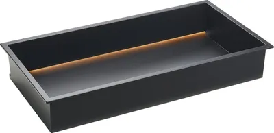 Zdjęcie produktu dla SucceBuy 33,0 x 63,5 x 10,2 cm wbudowana półka prysznicowa z paskami LED, stal nierdzewna