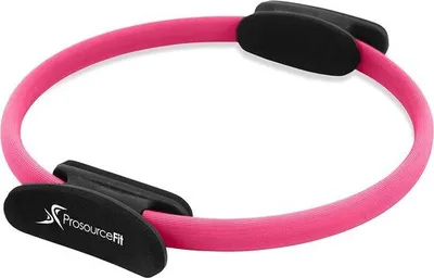 Obrázek produktu pro Pilates odporový kruh 35,6 cm s dvojitým úchytem, růžový, 14 palců, fitness