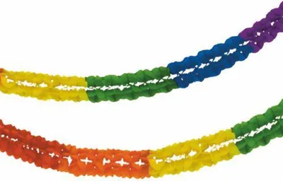 Produktbild von Papstar Papiergirlande (Großraum) Ø 16 cm · 10 m "Rainbow" schwer entflammbar, 5 Stück