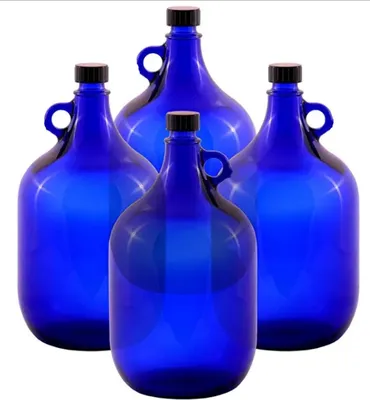 Produktbild von 4 x 2L Blaue Flasche Weinballon Glasballon GÄRBALLON