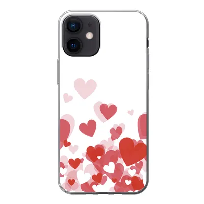 Produktbild von MuchoWow® Handyhülle Schutzhülle Hülle für iPhone 12 Eine Illustration eines Regens der Herzen Silikon Softcase Handy Hülle - Schutzhülle