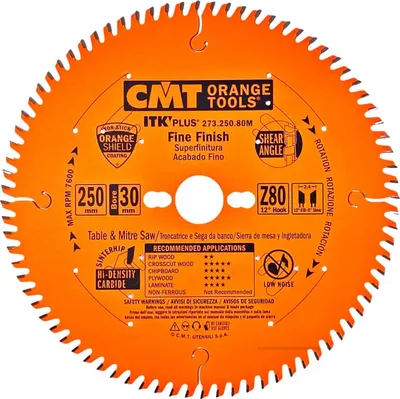 Produktbild von CMT | Ultradünnes Sägeblatt für Querschnitte - ø250/30 mm Z80 WZ/ATB