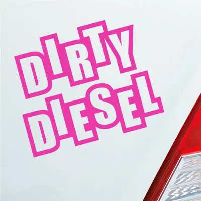 Produktbild von Auto Aufkleber Dirty Diesel Dreckig Hoher Verbrauch Sprit 12x10 cm Pink Sticker Heckscheibenaufkleber