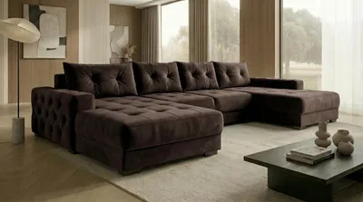 Produktbild von Ecksofa MODENA 362x170 cm mit Schlaffunktion, Bonellfederkern und Bettkasten, Farbe: Dunkelbraun