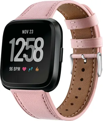 Produktbild von Strap-it Fitbit Versa / Versa 2 Armband Leder (Rosa)