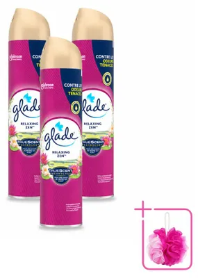 Image de 3 vaporisateurs d'ambiance Glade Relaxing Zen - 300 ml - Pack économique - 3 pièces