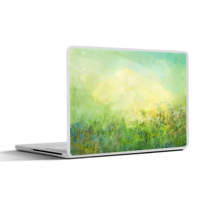 Produktbild von MuchoWow® Laptop Aufkleber Sticker Cover Gras - Sommer - Ölfarbe 30x21 cm - Sticker für Laptop - Selbstklebend