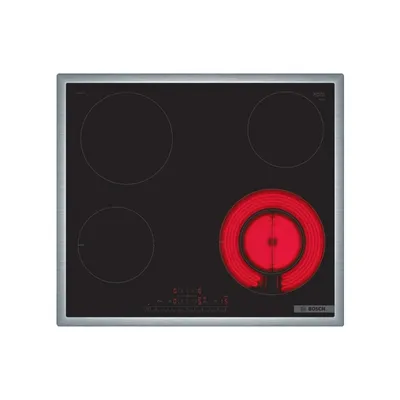Produktbild von Bosch PKF645FP3E, Ceranfeld SCHOTT CERAN®, Kochfeld Edelstahlrahmen, 60 cm, Schwarz