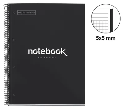Produktbild von Miquelrius Notizblock SCHWARZ A4 90 Blatt (Speditionsversand)