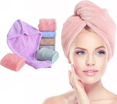 Produktbild von Unyqoos® Haarhandtuch aus Mikrofaser – schnelltrocknender Haarturban, Rosa, groß, mit Befestigungsschlaufe/Knopf, leicht und reisefreundlich