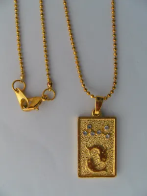 Produktbild von Kette mit Sternzeichen Anhänger: Fische, Ketten Horoskop Astrologie Tierkreiszeichen golden
