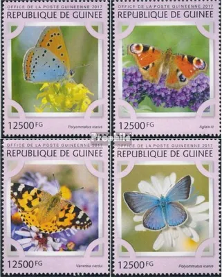 Produktbild von Briefmarken Guinea 2017 Mi 12171-12174 (kompl. Ausgabe) postfrisch Schmetterlinge