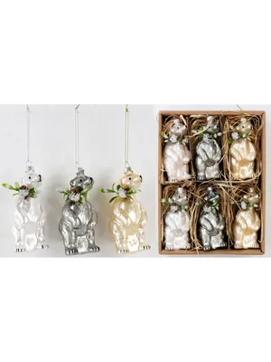 Obrázok produktu pre Hoff INTERIEUR 3118 VINTAGE-BOX BEARS Sada 6 dekorácií na stromček veľkosť sklenenej krabice: 19x5,5x25cm XMAS