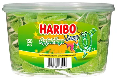 Image de Haribo - Anneaux de pomme acide 150 pcs. TIN