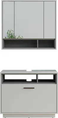 Produktbild von Badmöbel-Set Vicco Beatrice Grau/Anthrazit 2 Teile, Model 55791