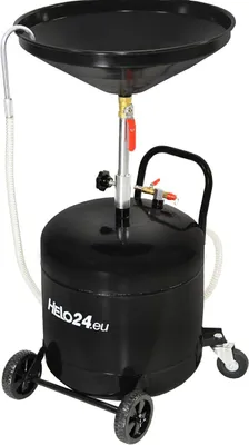 Produktbild von Ölauffanggerät 40L mit Auffangwanne – Höhenverstellbarer Ölauffangwagen 90–122 cm für Altöl, Ölwechsel, KFZ-Werkstatt & Garage, Schwarz