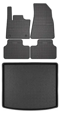 Zdjęcie produktu dla Dywaniki gumowe + mata bagażnika do Volvo XC40 2017- (standardowy bagażnik) – czarne, dopasowane – Wielganizator SolidPRO