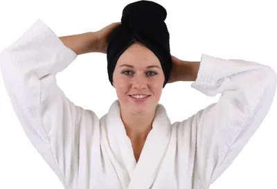 Produktbild von Betz Frottee Haarturban Turban 100% Baumwolle – Farbe: schwarz