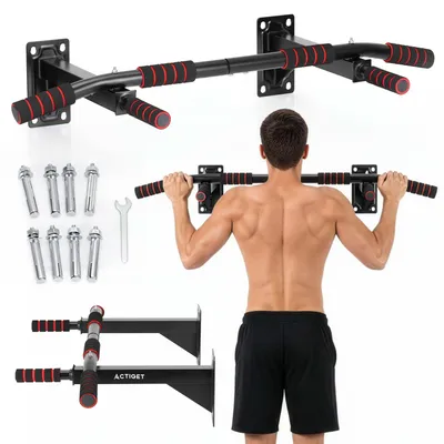 Produktbild von ACTIGET Klimmzugstange 250 kg Wand-Pull-Up-Bar aus Stahl mit Schaumgriffen