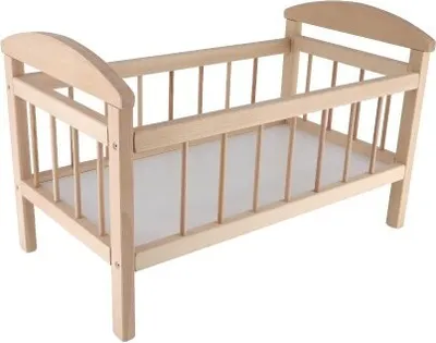 Produktbild von TEDDIES s.r.o. - Puppenbett Holz groß 58,5x33x37,5 cm in Tasche