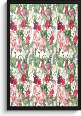 Produktbild von MuchoWow® MuchoWow® Gerahmtes Poster Pfingstrose - Blumen - Farben - Rosen 40x60 cm - Poster mit zchwarzem Bilderrahmen - Papierdruck - Wandbilder
