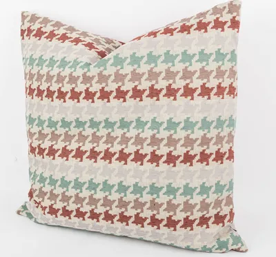 Produktbild von Kissenhülle Mira Hahnentritt beige rot in versch. Größen Größe 80x80cm (HxB) 80x80cm (HxB) Größe
