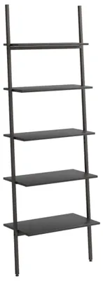 Image de Étagère de rangement en acier, noire, à 5 niveaux