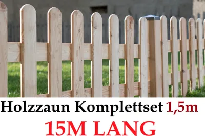 Produktbild von Gartenzaun 150cm x 15m Sibirische Lärche Form Zaun-Set