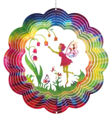 Immagine prodotto di Mobile a vento in metallo con motivo di fiori dell'arcobaleno