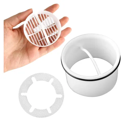 Produktbild von Haarsieb + Tauchrohr für Dusche Ablaufgarnitur Set, Kompatibel mit Ablaufgarnitur. 6960, 6963, 6961, 6962, Ersatz Tauchrohr Haarfänger Dusche Haarfilter Siebeinsatz Duschablauf Siphon