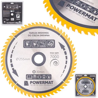 Image de POWERMAT TDD-255x30x60Z Lame de scie pour bois 255x30mm 60Z