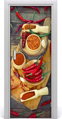 Produktbild von Tulup Türaufkleber 75x205 cm Dekorative Aufkleber Selbstklebend Wasserdichte Tapete Abnehmbar Schlafzimmer Wohnzimmer Wohnkultur - Chilischoten