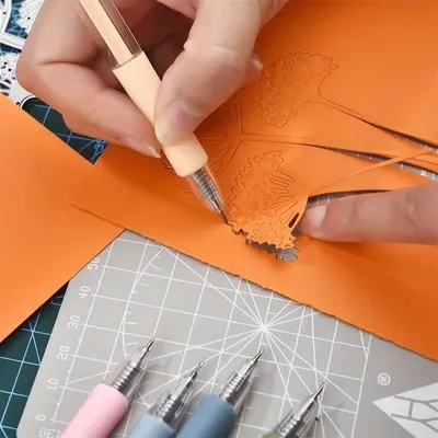 Produktbild von GKA Papierschneidestift & Ersatzmine für sehr filigrane Arbeiten Bastelmesser Schere Basteln Scrapping