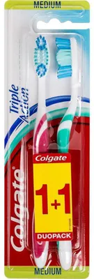 Produktbild von Colgate Triple Action Zahnbürste, mittelgroß, 2 Stück
