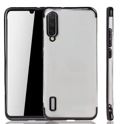Image de Coque de protection pour Xiaomi Mi A3, couleur noire, transparente, en TPU silicone. Coque arrière