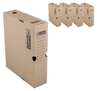 Produktbild von D.RECT Archivbox Zip A4 80 mm 5 Stück Archivkarton Braun