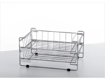 Produktbild von Briefablage-Gestell 2 Körbe Querformat B4 chrom