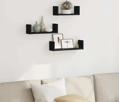 Immagine prodotto di Maison Exclusive - Mensola da parete 3 pezzi. Legno nero