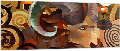Produktbild von Bilder auf glas - Tier Abstraktion - 140x50cm - Glasbilder - Wandbilder - Kunstdruck - zum Aufhängen bereit - Wanddekoration aus Glas - Glas Bilder - Wandbild auf Glas - Einteilig - GAB140x50-4037